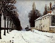 Alfred Sisley Snow on the Road,Louveciennes Sweden oil painting artist